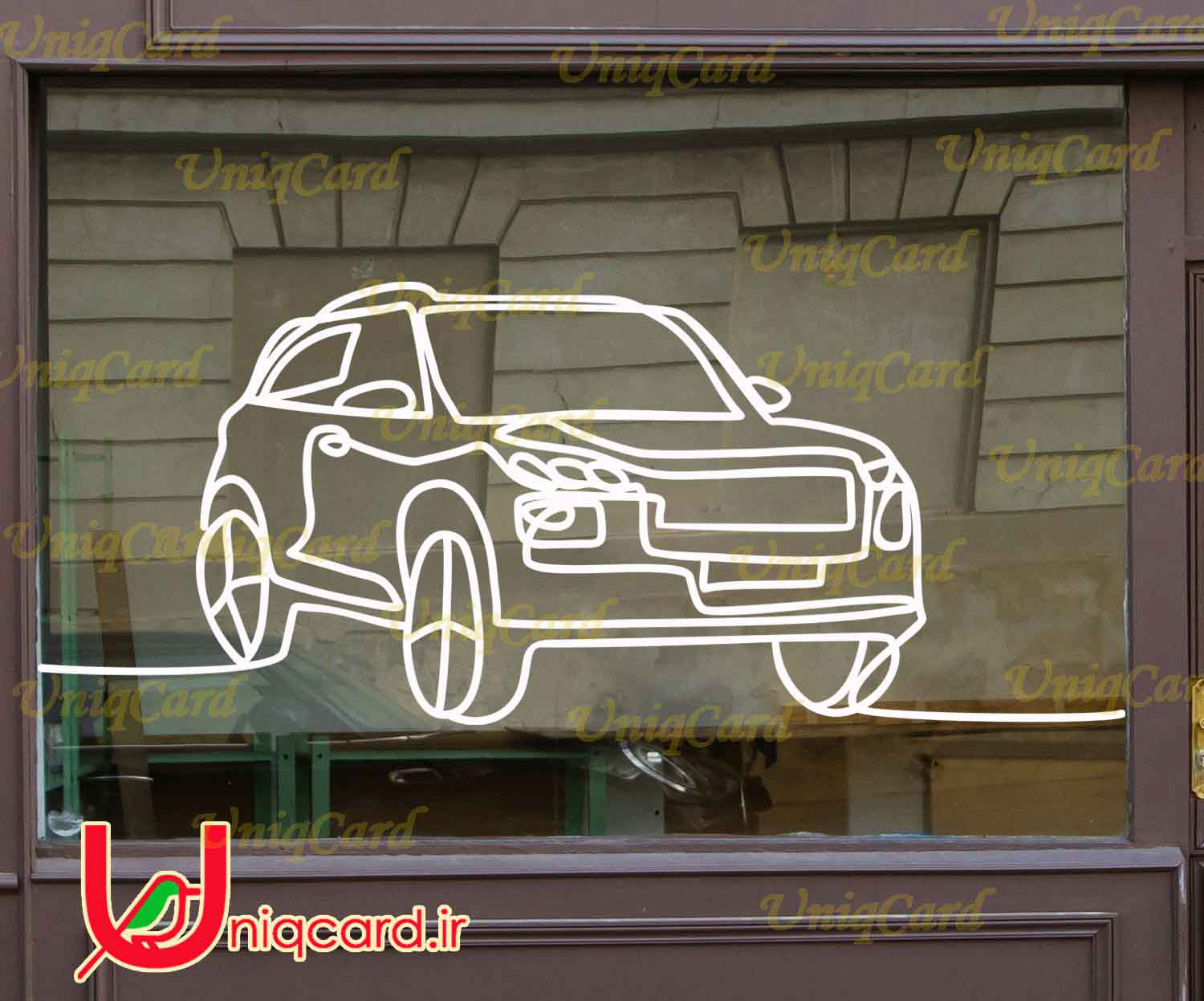 وکتور خطی استیکر و برچسب دیوار و شیشه نمایشگاه ماشین با طرح ماشین خارجی 4